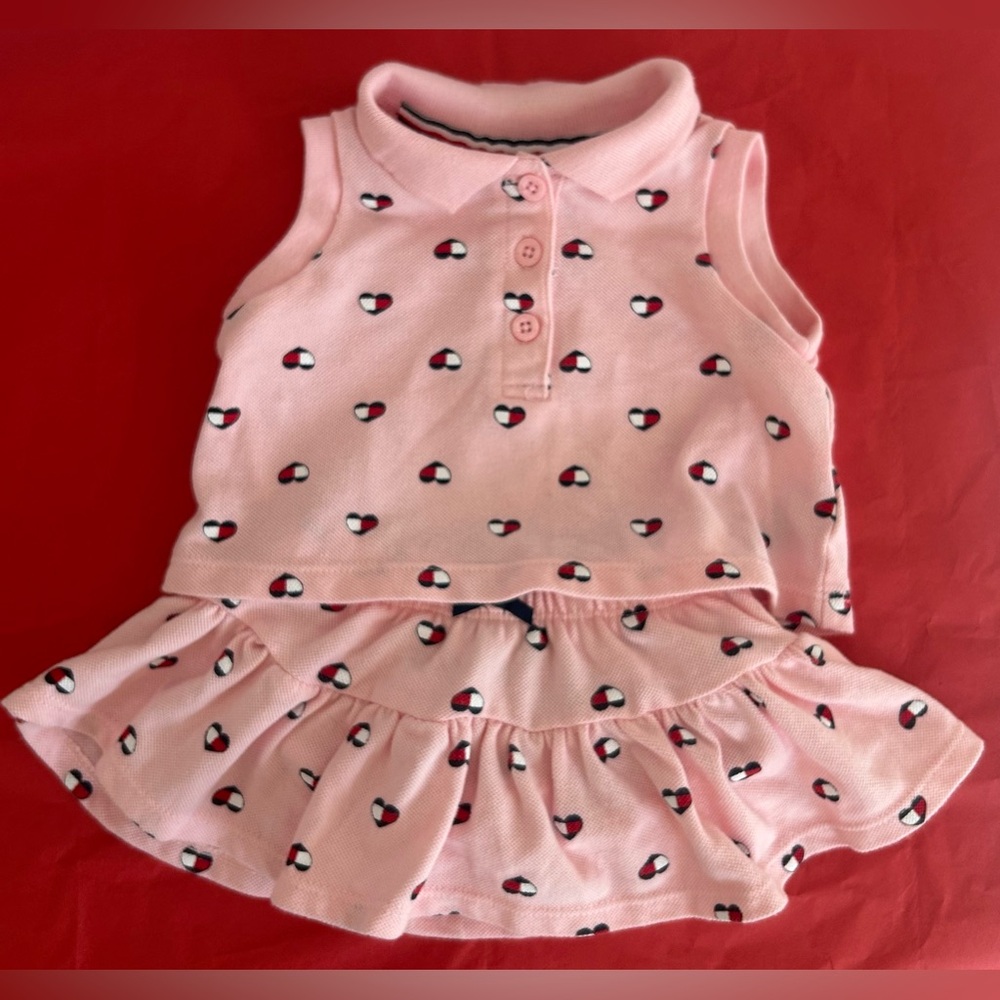 Tommy Hilfiger Baby Girls Pink Sleeveless Top and Skirt Set